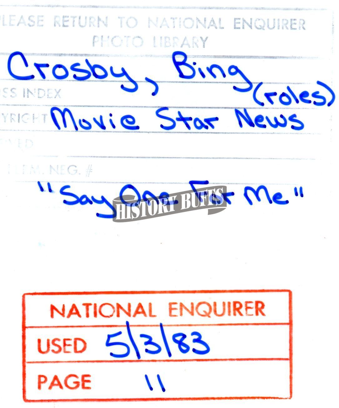 Crosby, Bing Movie Star News